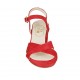Sandale pour femmes en daim rouge avec courroie talon 5 - Pointures disponibles:  33, 34, 43, 44, 46