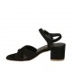 Sandale pour femmes avec courroie en daim noir talon 5 - Pointures disponibles:  32, 34, 42, 43, 44, 45, 46