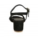 Sandale pour femmes avec courroie en daim noir talon 5 - Pointures disponibles:  32, 34, 42, 43, 44, 45, 46