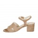 Sandalo da donna in camoscio beige sabbia con cinturino tacco 5 - Misure disponibili: 32, 33, 34, 42, 43, 44, 45, 46