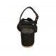 Woman's sandal with strap in black-colored suede heel 5 - Available sizes:  32, 33, 43, 44, 45