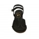 Sandale pour femmes avec courroie en daim de couleur noir talon 5 - Pointures disponibles:  32, 33, 43, 44, 45