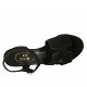 Woman's sandal with strap in black-colored suede heel 5 - Available sizes:  32, 33, 43, 44, 45