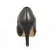 Zapato de salon abierto en punta para mujer con plataforma en piel negra tacon 9 - Tallas disponibles:  32, 33, 34, 44, 45, 46