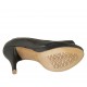 Zapato de salon abierto en punta para mujer con plataforma en piel negra tacon 9 - Tallas disponibles:  32, 33, 34, 44, 45, 46