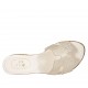 Sabot da donna in pelle laminata stampata platino tacco 1 - Misure disponibili: 42, 43, 47