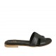 Sabot aperto da donna in pelle nera tacco 1 - Misure disponibili: 43, 46