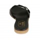 Mule ouvert pour femmes en cuir noir talon 1 - Pointures disponibles:  43, 46