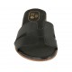 Sabot aperto da donna in pelle nera tacco 1 - Misure disponibili: 43, 46