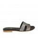 Sabot da donna in pelle laminata stampata piombo tacco 1 - Misure disponibili: 33, 42, 43, 44, 45, 46, 47