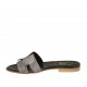 Sabot da donna in pelle laminata stampata piombo tacco 1 - Misure disponibili: 33, 42, 43, 44, 45, 46, 47
