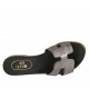 Sabot da donna in pelle laminata stampata piombo tacco 1 - Misure disponibili: 33, 42, 43, 44, 45, 46, 47