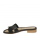 Mule pour femmes en cuir noir talon 2 - Pointures disponibles:  43