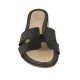 Woman's mules in black leather heel 2 - Available sizes:  43