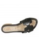 Woman's mules in black leather heel 2 - Available sizes:  43