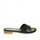 Sabot da donna in pelle di colore nero tacco 2 - Misure disponibili: 34, 42, 43, 44, 46, 47