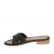 Pantolette für Damen aus schwarzfarbigem Leder Absatz 2 - Verfügbare Größen:  34, 42, 43, 44, 46, 47