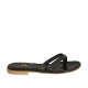 Mule entredoigt pour femmes en cuir noir talon 1 - Pointures disponibles:  42, 43, 44, 46