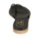 Mule entredoigt pour femmes en cuir noir talon 1 - Pointures disponibles:  42, 43, 44, 46