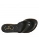 Mule entredoigt pour femmes en cuir noir talon 1 - Pointures disponibles:  42, 43, 44, 46
