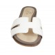 Woman's mules in white leather heel 2 - Available sizes:  47