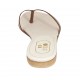 Mule entredoigt pour femmes en cuir brun clair talon 1 - Pointures disponibles:  33, 42, 43, 44, 46, 47