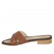Pantolette für Damen aus hellbraunem Leder Absatz 2 - Verfügbare Größen:  42, 43, 44, 45, 46, 47