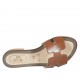 Woman's mules in tan leather heel 2 - Available sizes:  43, 47