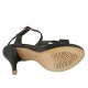 Woman's strap sandal in black leather with platform and heel 9 - Available sizes:  32, 33, 34, 42, 43, 47