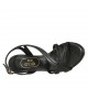 Sandalo da donna in pelle nera con plateau e tacco 9 - Misure disponibili: 32, 33, 34, 42, 43, 44, 45, 46