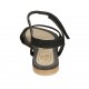 Sandalo da donna con velcro in camoscio nero tacco 1 - Misure disponibili: 33, 34, 42, 43, 44, 46, 47