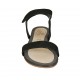 Sandalo da donna con velcro in camoscio nero tacco 1 - Misure disponibili: 33, 34, 42, 43, 44, 46, 47
