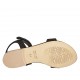 Sandale pour femmes avec fermeture velcro en daim noir talon 1 - Pointures disponibles:  43, 44