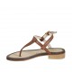 Sandalia de dedo para mujer en piel de color cuero tacon 2 - Tallas disponibles:  42, 43, 44, 45