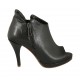 Scarpa aperta da donna in pelle nera con cerniere, plateau e tacco 9 - Misure disponibili: 32, 33, 34, 42