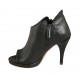 Scarpa aperta da donna in pelle nera con cerniere, plateau e tacco 9 - Misure disponibili: 32, 33, 34, 42