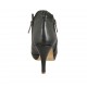Scarpa aperta da donna in pelle nera con cerniere, plateau e tacco 9 - Misure disponibili: 32, 33, 34, 42