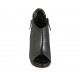 Zapato abierto con cremalleras y plataforma en piel negra tacon 9 - Tallas disponibles:  32, 33, 34, 42
