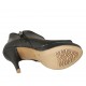 Scarpa aperta da donna in pelle nera con cerniere, plateau e tacco 9 - Misure disponibili: 32, 33, 34, 42