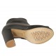 Scarpa aperta da donna in pelle nera con cerniera, plateau e tacco grosso 10 - Misure disponibili: 32, 33, 34, 42, 43