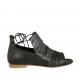 Scarpa aperta da donna in pelle nera con lacci e tacco 1 - Misure disponibili: 33, 34, 42, 43, 44, 45, 47