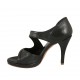 Scarpa aperta da donna in pelle nera con plateau e tacco 9 - Misure disponibili: 32, 33, 34, 42, 43, 45, 47