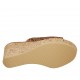 Sabot aperto da donna in pelle forata cuoio con plateau e zeppa 7 - Misure disponibili: 32, 42, 43, 44