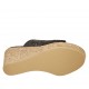 Sabot aperto da donna in pelle forata di colore nero con plateau e zeppa 7 - Misure disponibili: 32, 42, 43, 44, 45