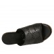 Sabot aperto da donna in pelle forata di colore nero con plateau e zeppa 7 - Misure disponibili: 32, 42, 43, 44, 45
