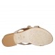 Sabot da donna con fiore in pelle laminata e stampata platino e taupe tacco 2 - Misure disponibili: 42