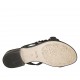 Sabot da donna con fiore in pelle laminata canna di fucile e pelle stampata nera tacco 2 - Misure disponibili: 33, 34