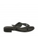 Sabot infradito da donna in pelle e pelle stampata nera tacco 2 - Misure disponibili: 32, 33, 34, 42, 43, 44, 45