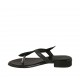 Sabot infradito da donna in pelle e pelle stampata nera tacco 2 - Misure disponibili: 32, 33, 34, 42, 43, 44
