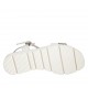 Sandale pour femmes avec courroie en cuir imprimé blanc et daim imprimé rayé talon compensé 3 - Pointures disponibles:  42, 43, 44